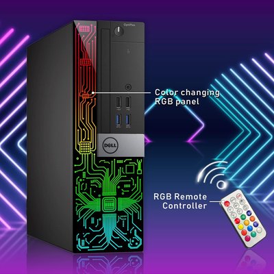 حزمة كمبيوتر ديل أوبتيبلكس 5050 مع شاشة 24 بوصة، 16 جيجابايت ذاكرة DDR4، 512 جيجابايت M.2 NVMe SSD، مع WiFi وبلوتوث، معالج Intel i5-6500 بسرعة 3.2 جيجاهرتز، HDMI، ويندوز 10 - كمبيوتر عالي الأداء للمنزل والمكتب