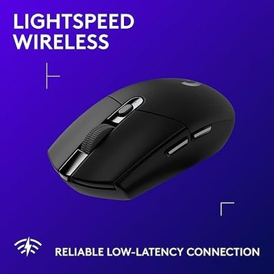 ماوس الألعاب اللاسلكي Logitech G305 LIGHTSPEED - زمن استجابة فائق السرعة 1 مللي ثانية، مستشعر 12,000 DPI، تصميم خفيف الوزن، عمر بطارية طويل، مثالي للألعاب التنافسية